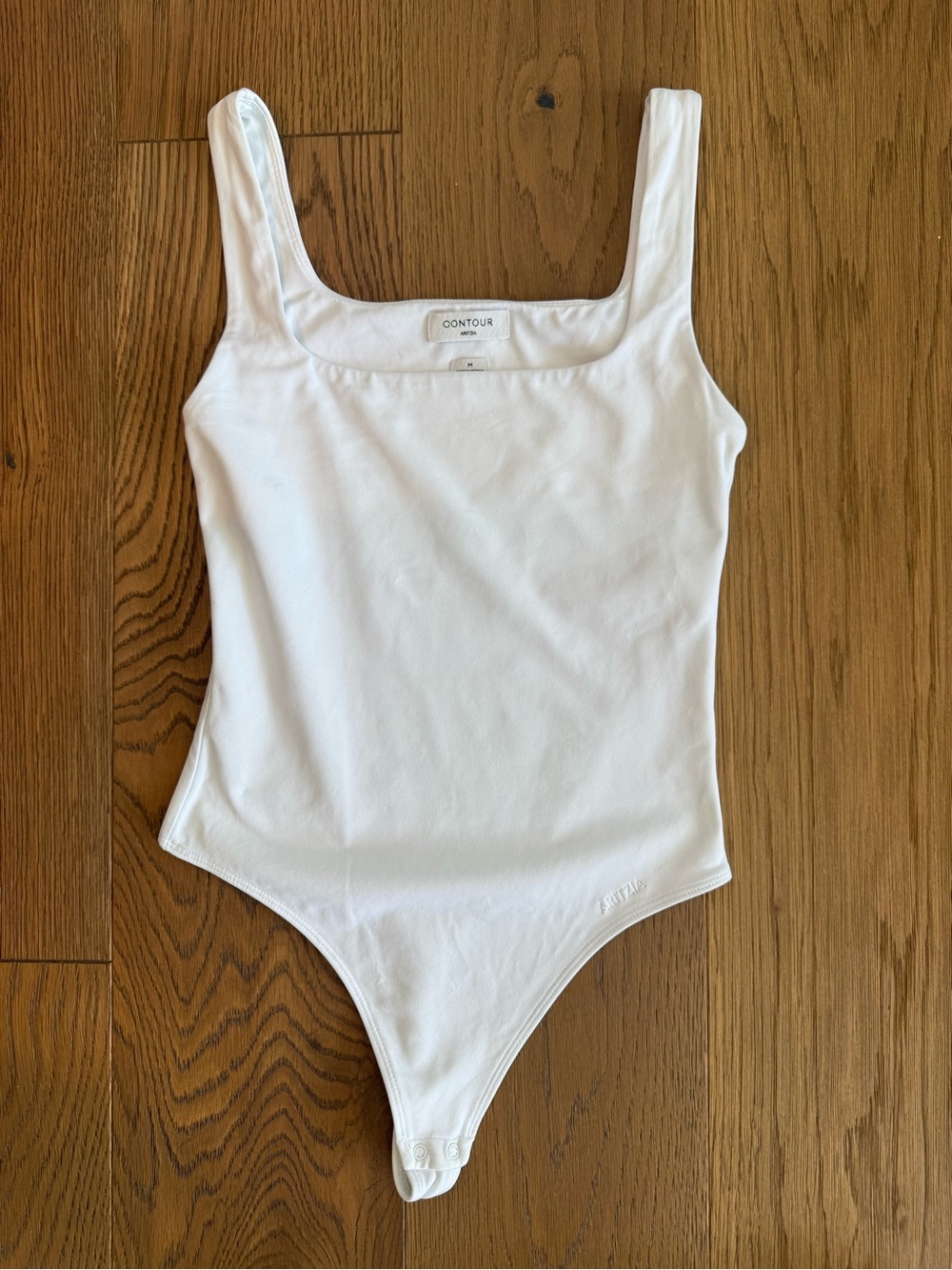 Aritzia White Contour Square Neck Bodysuit